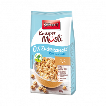 Knusperli Knusper Müsli PUR, 0 % Zuckerzusatz, 375 Gramm Beutel